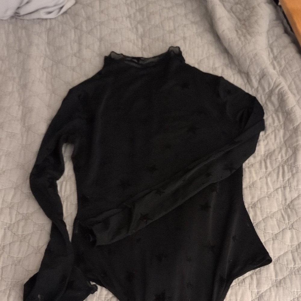Black Long Sleeve Fitted Bodysuit